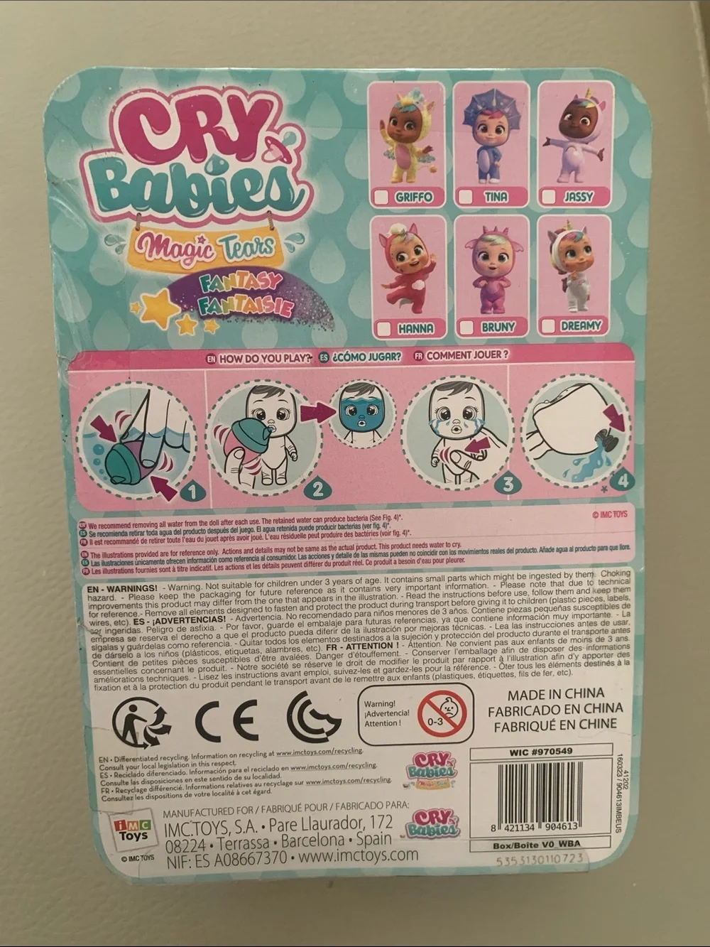 Cry Babies Magic Tears5” Jassy Unicorn Doll with Pacifier New